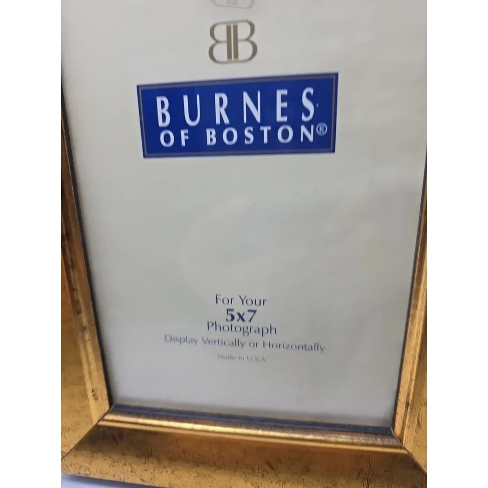2 Burnes of Boston 5x7 Gold Border Photo Picture Frames New Made In USA Pair